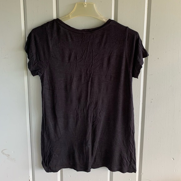 Black Smiley Face Crew Tee Top - Picture 3 of 4